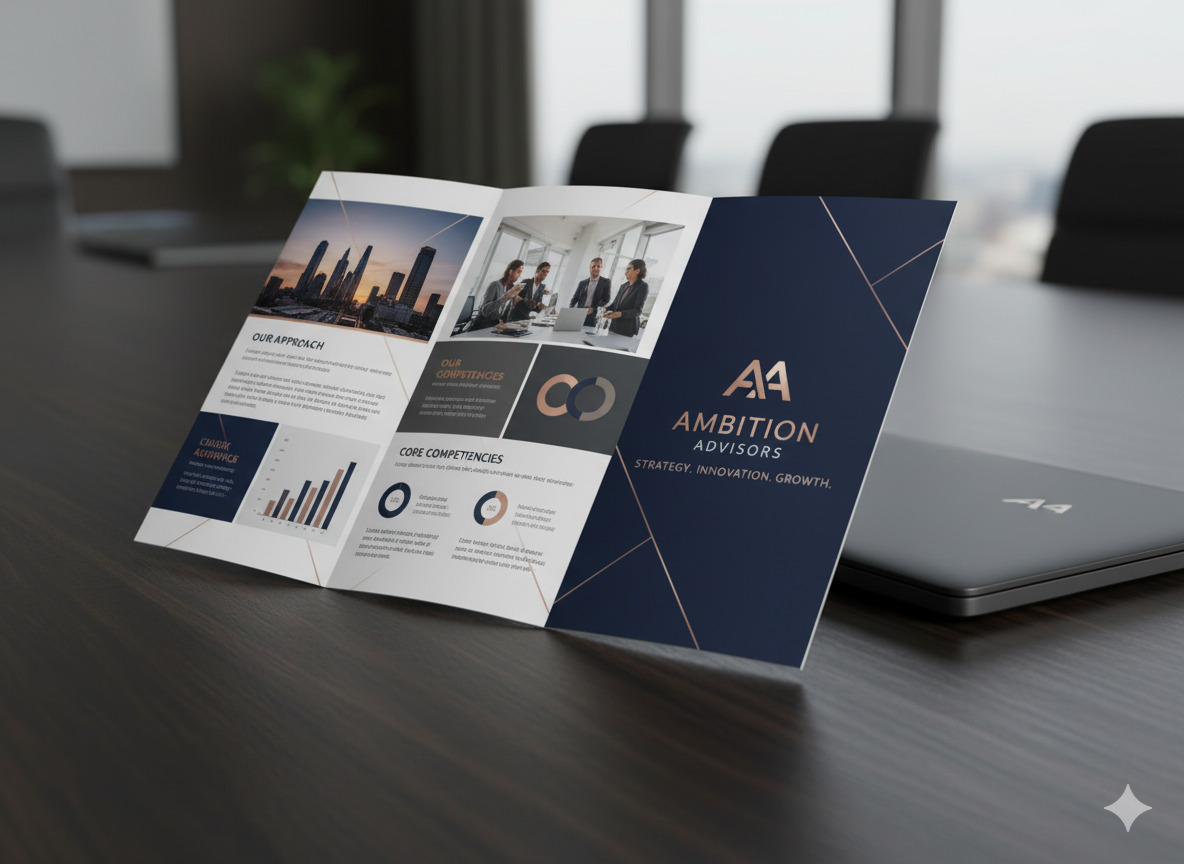 Elegante brochurer til virksomhedspræsentation